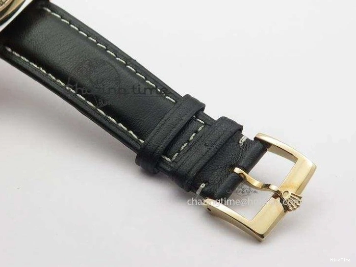 MiroTime 0103 EyeCatching Cellini Date RG Rose Gold Dial Numeral Markers On Black Leather Strap A 3884